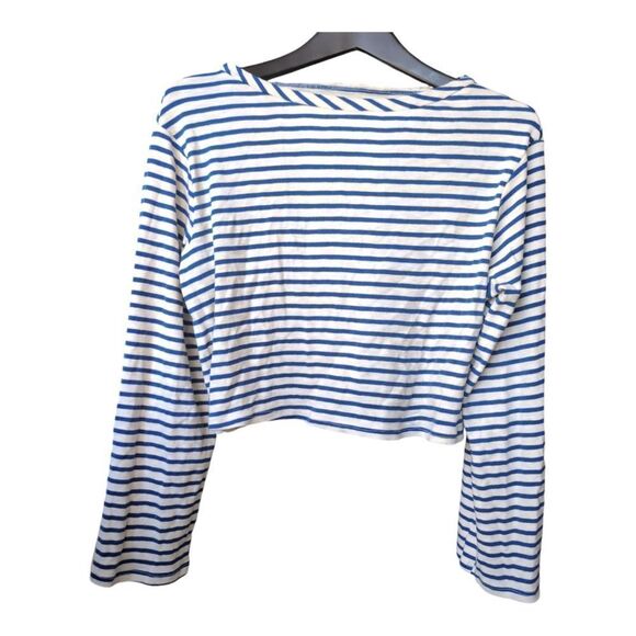 NWT striped oversized cropped Breton top sz xs - Picture 7 of 7